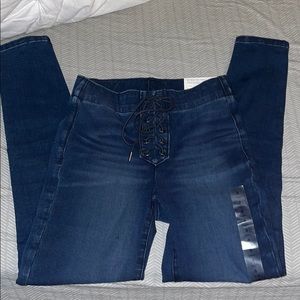 AE tie up skinny jeans